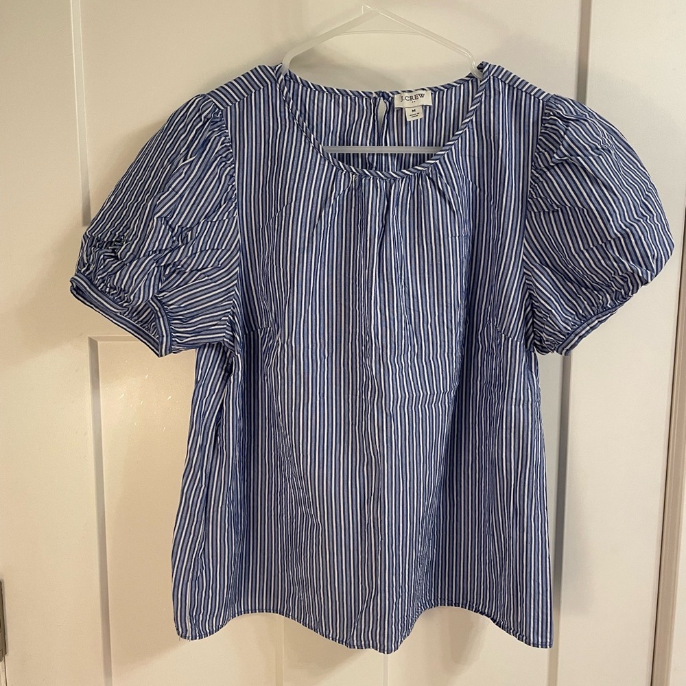 Striped Puff-Sleeve Top